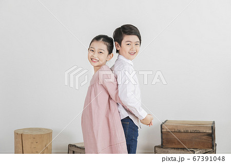 Happy children concept, a portrait of asian children smiling 244 67391048