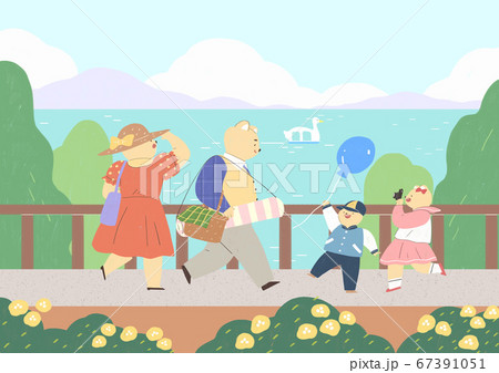 Cute happy animal family of bears illustration 006 67391051