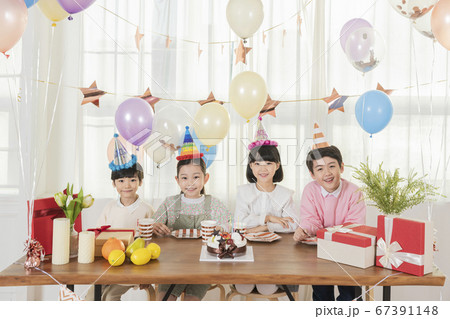 Happy children concept, a portrait of asian children smiling 200 67391148