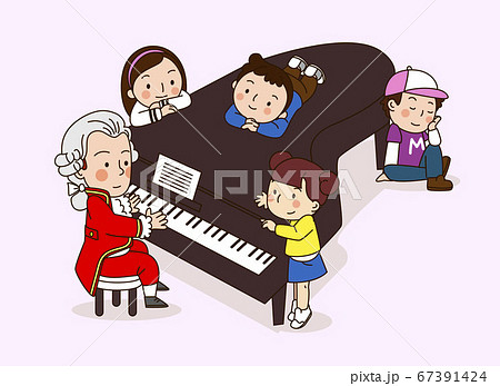 Children's education concept, forebears teaching children illustration  003 67391424