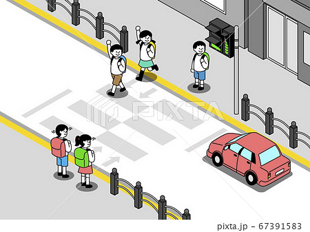 Children traffic safety concept illustration 001 Children traffic safety concept illustration 001 67391583