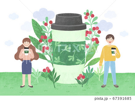 Ecology design concept. tree planting, recycling illustration 008 67391685