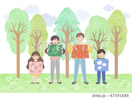 Ecology design concept. tree planting, recycling illustration 010 67391688