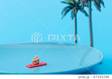 Miniature world concept- Miniature figurine of traveler, businessman, couple, family 082 67393296