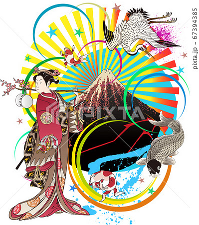 浮世絵 デザイン その13 浮世絵 デザイン その13 67394385