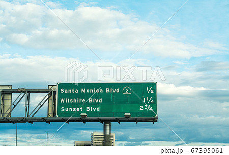 Santa Monica boulevard sign in a Los Angeles Santa Monica boulevard sign in a Los Angeles 67395061