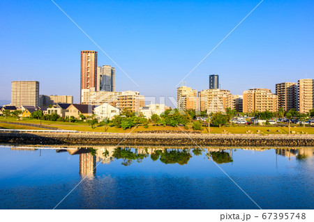 御島水域の朝風景（アイランドシティ）　【福岡市東区】 67395748