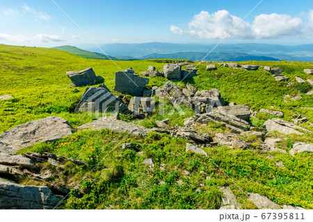 mountain landscape. white sharp stones on the 67395811