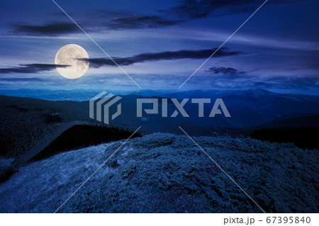 hills and valley of mountain landscape at night. hills and valley of mountain landscape at night. 67395840