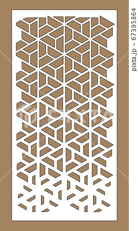 Laser cutting. Arabesque decorative vector panel. Template for interior partition in arabic style. Laser cutting design 67395864