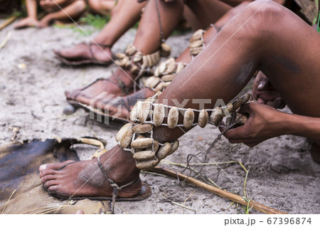 Leg decorations, traditional tribal ceremonial garters worn by the San People bushmen. Leg decorations, traditional tribal ceremonial garters worn by the San People bushmen. 67396874