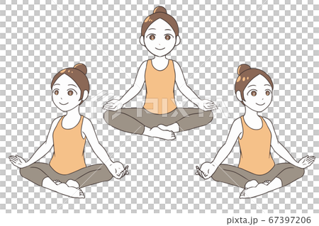 ヨガのポーズ　安楽座 67397206
