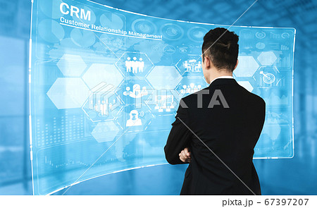 CRM Customer Relationship Management for business sales marketing system concept 67397207