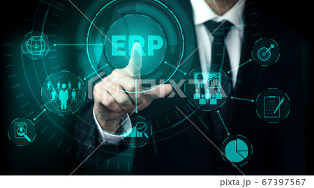 Enterprise Resource Management ERP software system for business resources plan 67397567