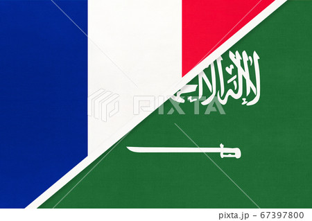 France and Saudi Arabia, symbol of national flags France and Saudi Arabia, symbol of national flags 67397800