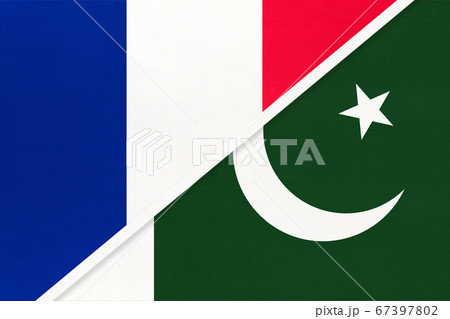 France and Pakistan, symbol of national flags  67397802