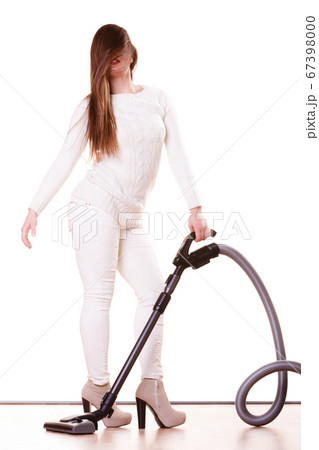 Funny girl with vacuum cleaner. Housework Funny girl with vacuum cleaner. Housework 67398000