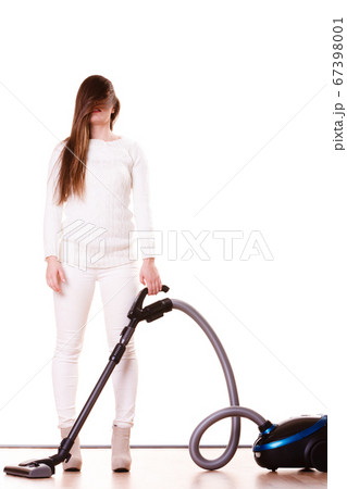 Funny girl with vacuum cleaner. Housework Funny girl with vacuum cleaner. Housework 67398001
