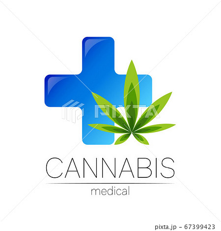 Cannabis Vector Logotype For Medicine And のイラスト素材