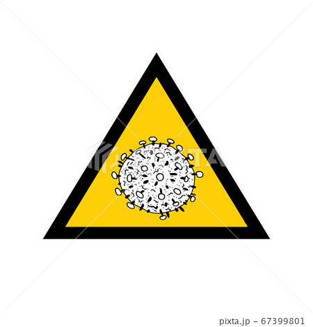 2019-nCoV bacteria isolated on white background. Coronavirus in yellow triangle vector Icon. COVID-19 bacteria corona virus disease sign. SARS pandemic concept symbol. Pandemic. Human health medical 2019-nCoV bacteria isolated on white background. Coronavirus in yellow triangle vector Icon. COVID-19 bacteria corona virus disease sign. SARS pandemic concept symbol. Pandemic. Human health medical 67399801