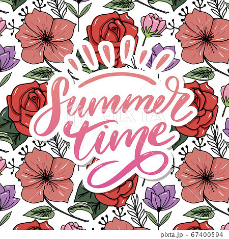 Summer time vector text lettering calligraphy Summer time vector text lettering calligraphy 67400594