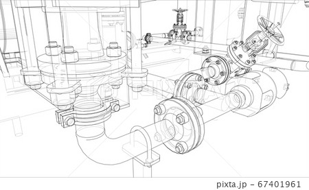 Sketch of industrial equipment 67401961