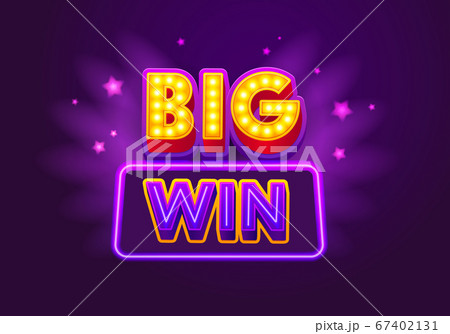 Big Win Creative Congratulation Banner, Greeting Card with Typography on Purple Background. Social Media Big Win Creative Congratulation Banner, Greeting Card with Typography on Purple Background. Social Media 67402131