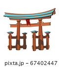 vector illustration of Miyajima monument of Japan 67402447