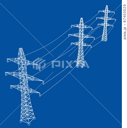 Electric pylons or electric towers concept Electric pylons or electric towers concept 67403029