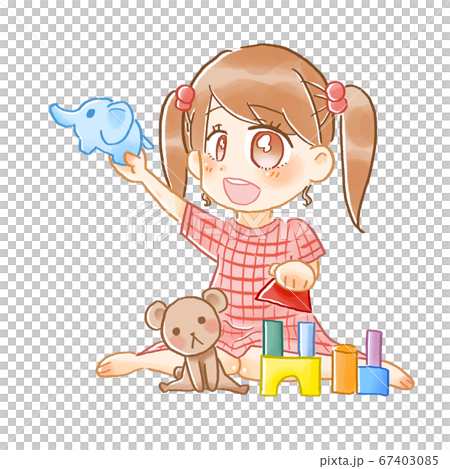 女孩在玩玩具 女孩在玩玩具 67403085