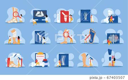 Orthopedics Clinic Recolor Icons Set 67403507