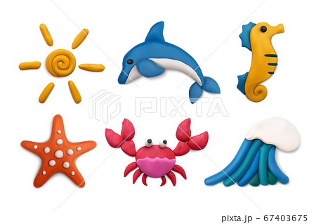 Clay Sea Objects Set  67403675