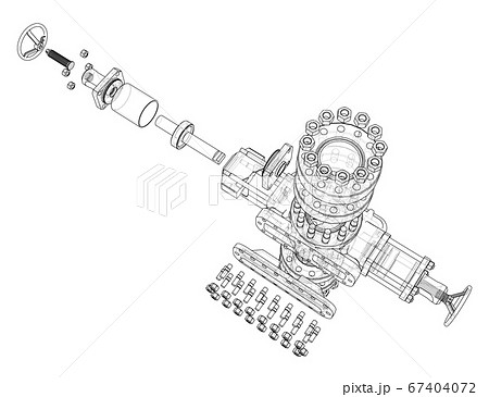 Blowout preventer. 3D illustration 67404072