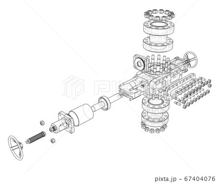 Blowout preventer. 3D illustration 67404076