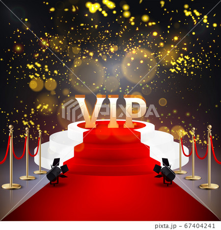 Realistic Colored Red Carpet Composition 67404241