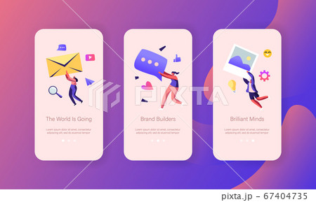 Social Media Marketing Mobile App Page Onboard Screen Set, Communication, Alert Advertising, Propaganda, Public Relations Social Media Marketing Mobile App Page Onboard Screen Set, Communication, Alert Advertising, Propaganda, Public Relations 67404735