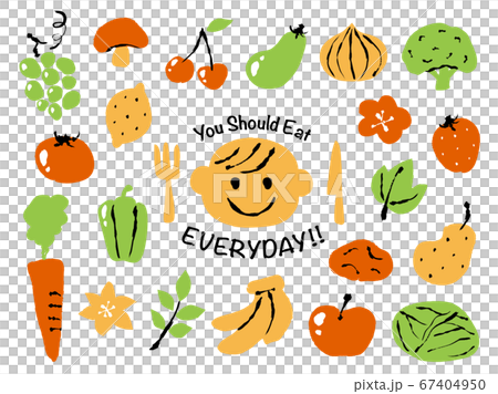 粗糙的蔬菜和水果套 67404950