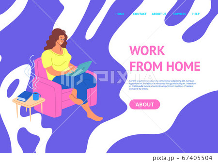 Freelance, Make Money at Home Concept Card Landing Web Page Template. Vector 67405504