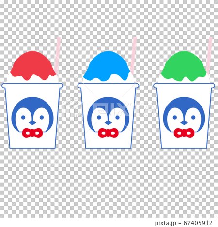 かわいいかき氷のイラストのイラスト素材