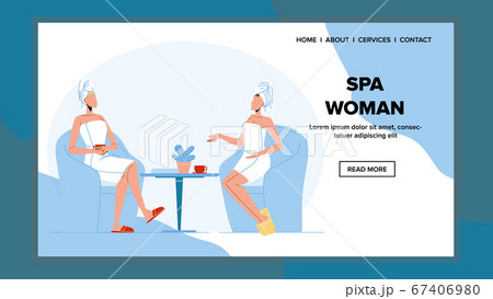 Spa Woman Relaxing After Hygiene Procedure Vector 67406980