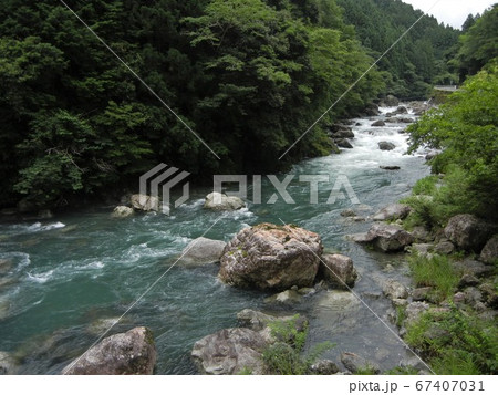 日本の川景色：仁淀川支流の清流長者川 67407031