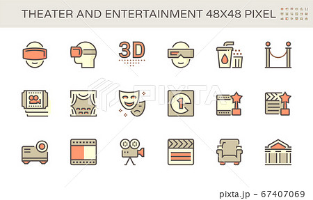 Theater and entertainment vector icon set design, 67407069