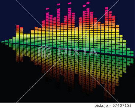 踊るイコライザー音響機材の波長ディスプレイ Sound wave equalizer music のイラスト素材 [67407152] - PIXTA