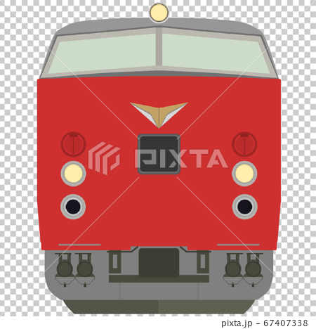 ドット絵風の485系電車 Red Express のイラスト素材