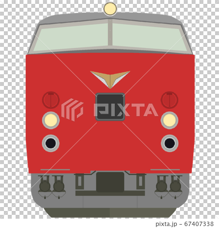 ドット絵風の485系電車 Red Express のイラスト素材