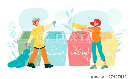 Characters Human Sorting Recycling Garbage Vector Illustration Characters Human Sorting Recycling Garbage Vector Illustration 67407612