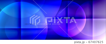 Vector abstract background - circle and cross on fluid gradient with shadows and light effects. Techno or business shiny design templates for text 67407625