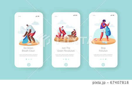 Volunteer People Cleaning Garbage on Beach Area and Saving Tortures Mobile App Page Onboard Screen Set , People Collect Trash Volunteer People Cleaning Garbage on Beach Area and Saving Tortures Mobile App Page Onboard Screen Set , People Collect Trash 67407818