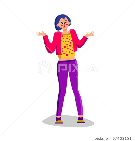 Shrugging Shoulders Confused Young Woman Vector Illustration Shrugging Shoulders Confused Young Woman Vector Illustration 67408151