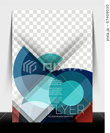 A4 flyer annual report circle design, vector background print template 67409030